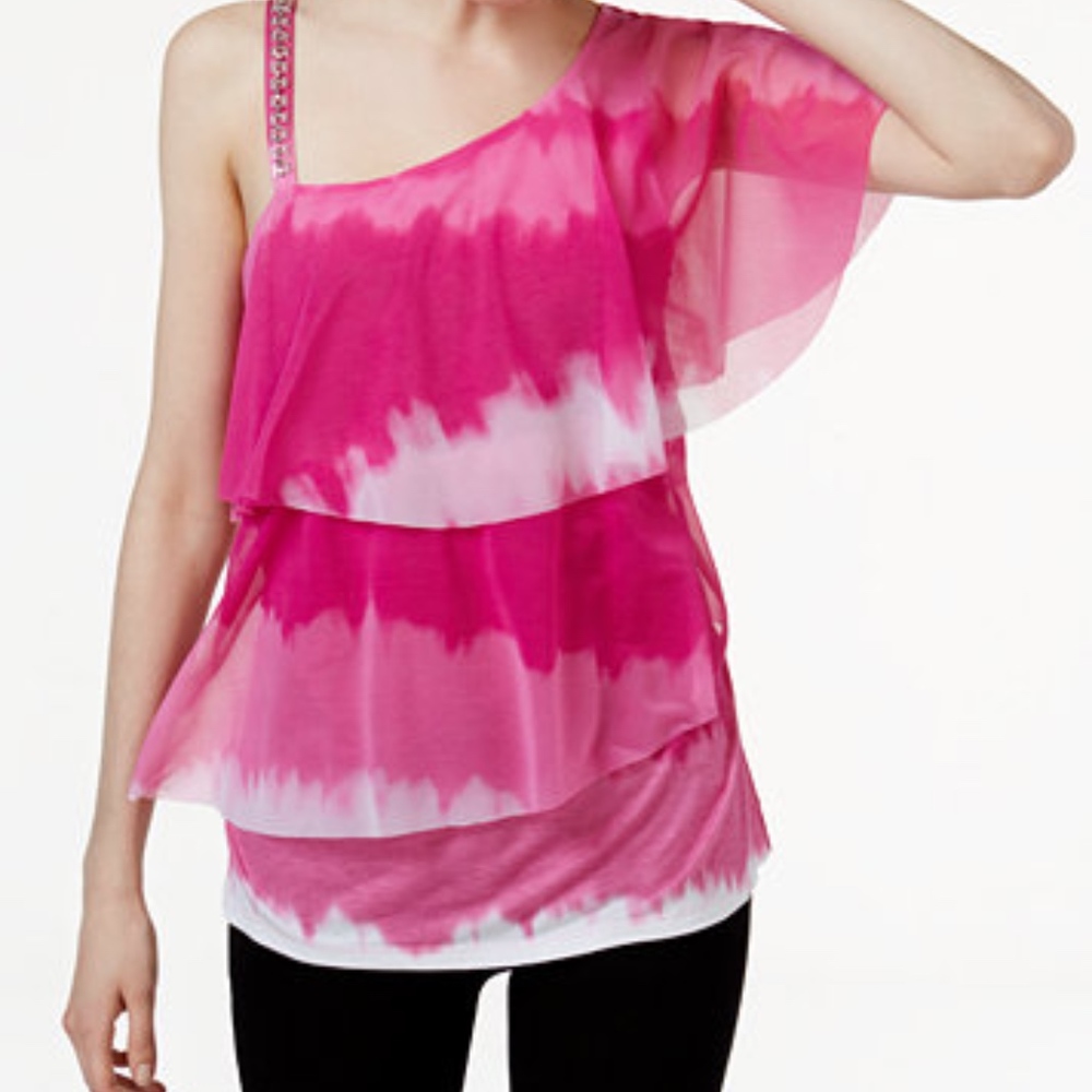 INC International Concepts One Shoulder Ruffle Top